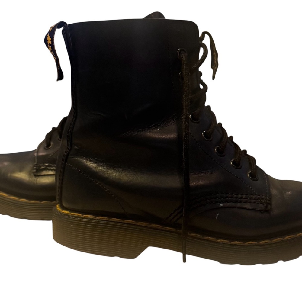 DOCTOR MARTENS Dark Blue Leather Combat Boots Women’s Size UK 4 / US 6/ EU 37 - Picture 2 of 15